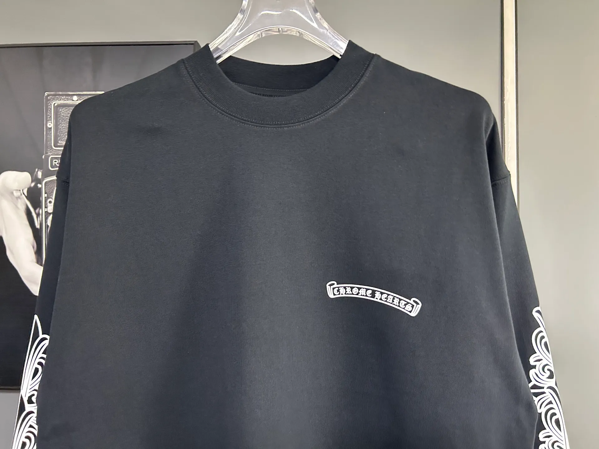 P230 2026 new (exclusive) Chrome Hearts autumn and winter limited edition heavyweight high-weight long-sleeved T-shirt, customized Dreamweaver Yayun ribbed cotton designer concept style Fabric: Heavy 380g Size: S M L XL Color: White Black